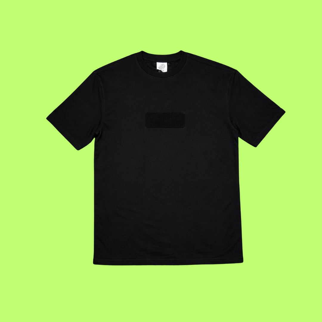 Black Velcro T-shirt with patches