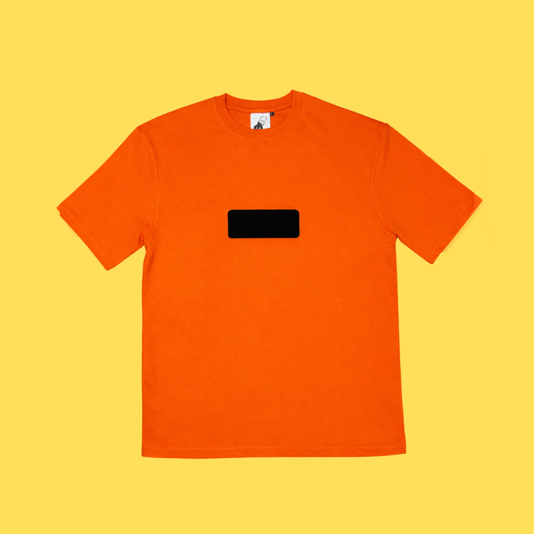 Deep orange Velcro T-shirt with patches