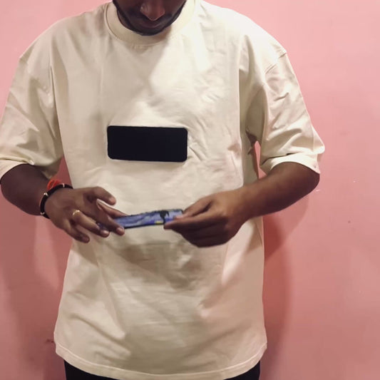 Skin colour Velcro T-shirt with patches