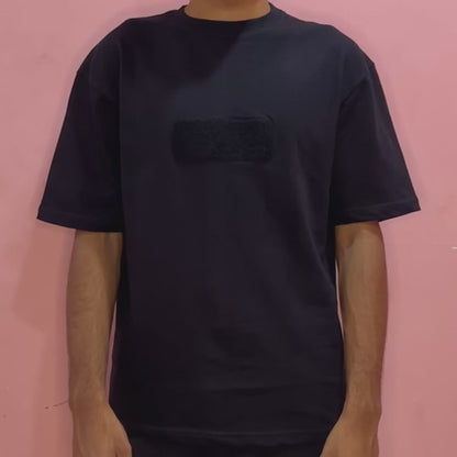 Black Velcro T-shirt with patches